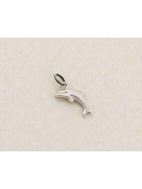 Sterling Silver Dolphin Charm or Pendant 1/2" x 3/4"